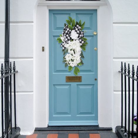 Guirlande Porte - Guirlande Artificielle Fleur de Cornouiller Blanc - Décor Mur Fenêtre Porche Ferme - 60 cm - 1 Pièce (1/5)