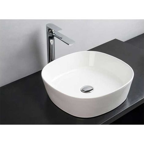 Lavabo IKO da Appoggio - 44x44xh14 cm - Senza Foro Troppopieno (1/4)