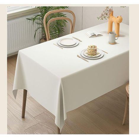 Tischdecke aus Kunstleder – ideal für Partys, Camping, Picknicks, Kochen und Restaurants – 1 Stück, beige, 90 x 90 cm (1/5)