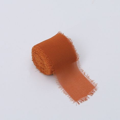 Nastro floreale - Chiffon - Terracotta - Rotolo 4 cm x 4,5 m