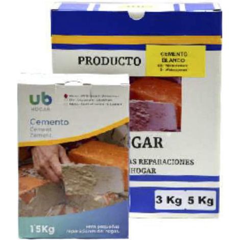 FPLUS cemento blanco 1.5 kg. caja , Cemento blanco caja carton.