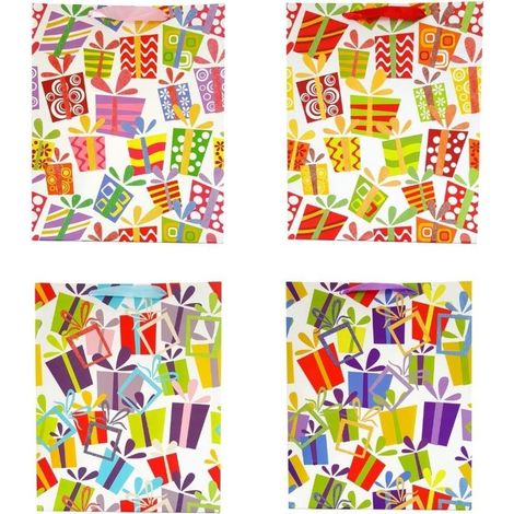 Sacchetto regalo universale L con glitter misti
