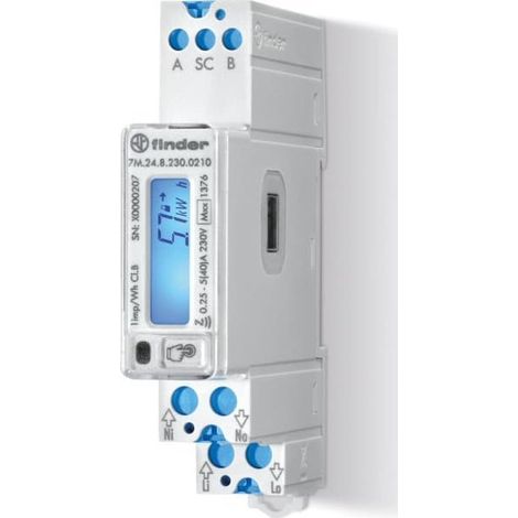 contador finder mid 40a bidireccional doble tarifa