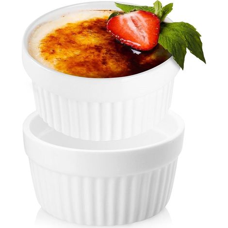Ciotole da forno in ceramica bianche, 9,5 cm, 170 ml, 2 pezzi. (1/5)