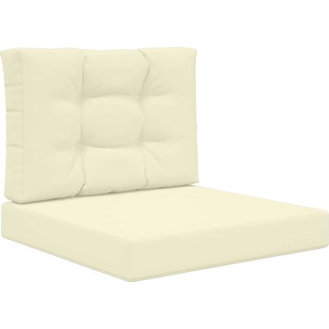 Coussin de canapé d'extérieur 2 pcs Crème Polyester
