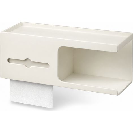 Dispenser per carta igienica da parete rimovibile per bagno bianco (1/5)