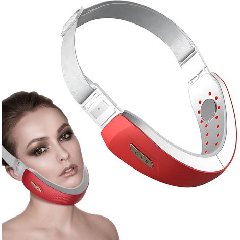 Elektrisches V-förmiges Gesichtsmassagegerät, EMS-Kinnstraffungsgerät, LED-Hautstraffungsgerät mit Rot-Blau-Lichttherapie, Gesichtsmassagegerät mit 6 Einstellungen (1/5)