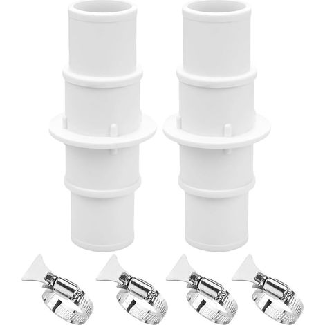 Raccord Tuyau Piscine 2pcs 1-1/4" PVC Raccord Tuyau Piscine  Compatible 1-1/4", plastique , installation pour facile, pour entretien piscine, résistant UV (1/5)