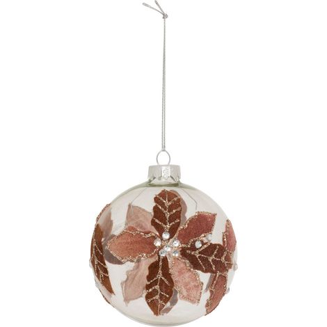 Boule verre couronne feuilles D.8cm marron - Atmosphera créateur d'intérieur (1/2)