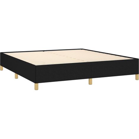Somier de láminas con patas estructura de cama 160x200 cm tela negra TDL0207008 (1/5)