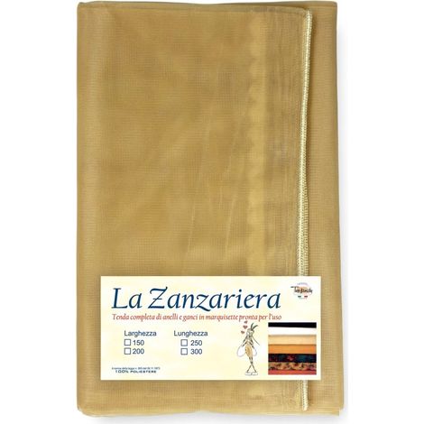 TENDA rete ZANZARIERA MARQUISETTE da esterno piombata in 8 misure diverse unito BEIGE Cm. 300x300