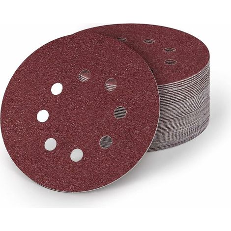 50 Pcs Circular Sanding Disc, 125mm Sanding Disc, Sander Sandpaper, Wood Sandpaper for 80/120 Grit(8 Holes) (1/5)