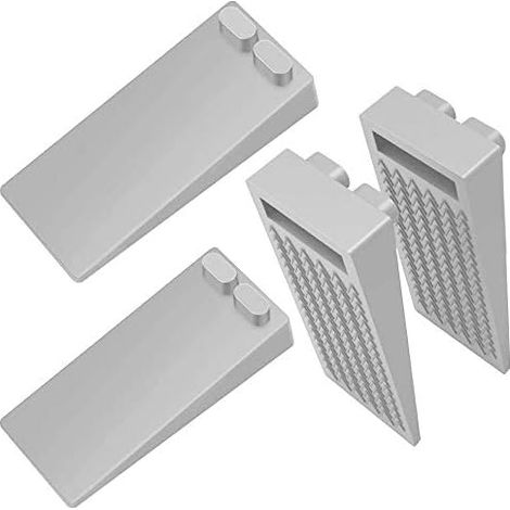 [Pack of 4] Door Stoppers, Silicone Floor Door Stoppers, Door and Wall Protection, Adjustable Height, Grey (1/5)