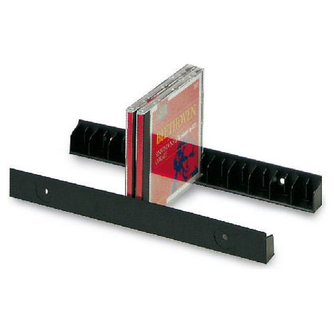 Itar – Boite de rangement pour 24 CD – Plastique noir – Dimensions 320 mm x 33 mm – Fixation adhésive ou par vis (1/3)