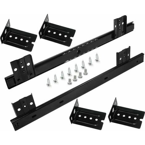 Glissières pour Tiroirs Coulisse Tiroir 350mm Coulisse a Bille pour Plateau Coulissant Clavier (1 paire) Noir (1/5)