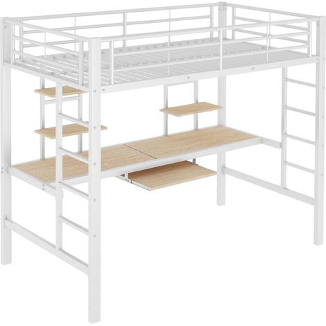 GagaLit mezzanine (=WX000123AAK) 90x200 cm, blanc, avec bureau (1/5)
