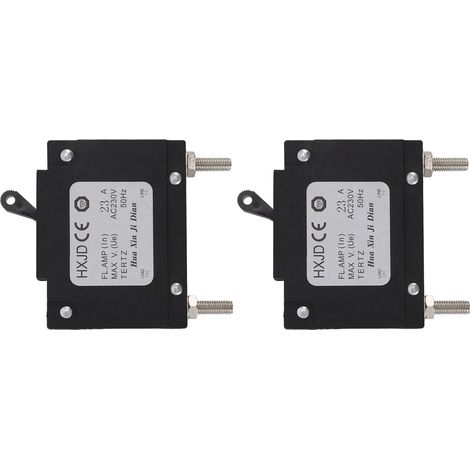 Lot de 2 disjoncteurs 23A de sécurité professionnels pour groupes électrogènes à essence 230V. (1/5)