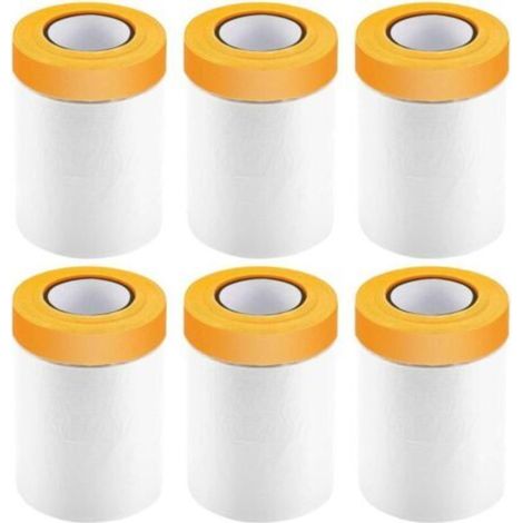 Ensemble de 6 chiffons de protection pour peinture, pour la protection de la peinture plastique, la protection de la peinture des sols, film de masquage avec ruban adhésif, convient aux meubles, anti- (1/5)