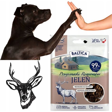 Premios para perros Baltica TRAINING Treats Semi-blandos JELEŃ Sin cereales 30 g (1/5)