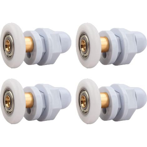 Roulettes Porte de Douche, 4 Pièces Roulette Porte Coulissante Douche en Laiton, Roulette Porte Coulissante, pour Remplacement de Douche Coulissante Verre Porte Coureurs Rouleaux (25MM) (1/5)