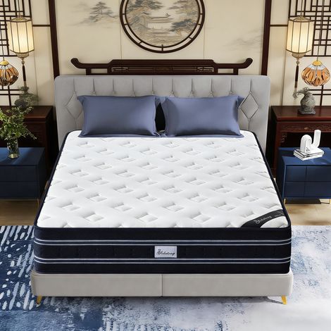 Matelas 90x200 cm-épaisseur 26 cm-Ressorts ensachés-Mousse à mémoire de forme-7 Zones de Confort -fermes et confortables