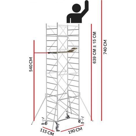 Echafaudage M5 EASY (Hauteur de travail 7,40 m)