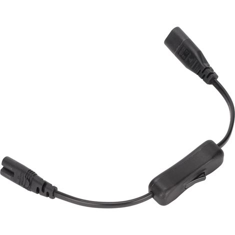 Rallonge d'alimentation, IEC 320 C8 vers IEC 320 C7 Câble Adaptateur D'extension d'alimentation Mâle vers Femelle avec Interrupteur pour Lampe de Bureau 2,5 A 250 V 1500 W 0,98 Pi (1/5)