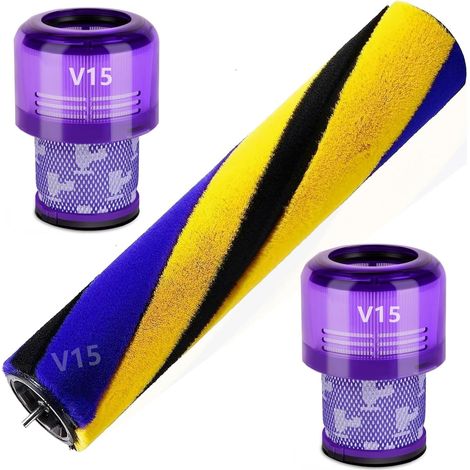 Rouleau de brosse pour aspirateur Dyson V15 Detect Slim Absolute Total Clean Extra Roll Pièces de rechange (V15 Brosse avec filtre) (1/5)