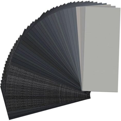 48 packs of sandpaper, mixed grit 120-5000, 9 x 3.5 inches, premium quality sandpaper for wet and dry use, suitable for finishing wood furniture and sanding