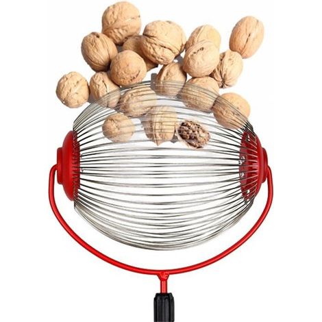 Bardusch-Ramasse noix et châtaignes – Outil de récolte manuel avec panier tournant flexible – Manche télescopique 82-122 cm – Acier au carbone (1/5)