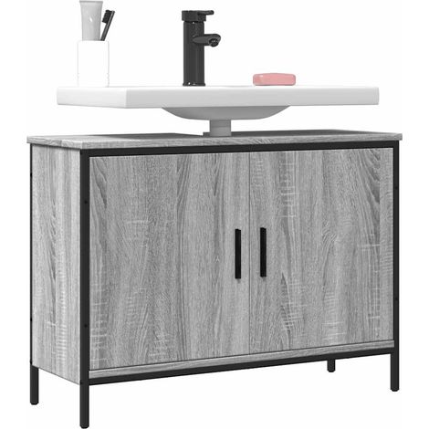 Waschbeckenunterschrank Grau Sonoma 80x30x60 cm Holzwerkstoff