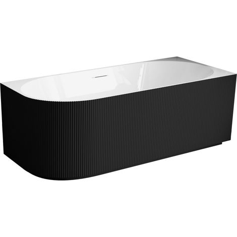 Baignoire AVOLA No Rim rainurée Balneo 150x75 droite noir (1/5)
