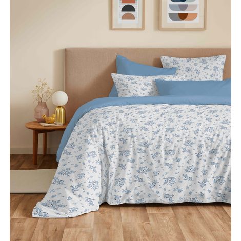 Pack complet housse de couette réversible "Vanessa" 6 pièces pour lit 160 x 200 Louise Bleu