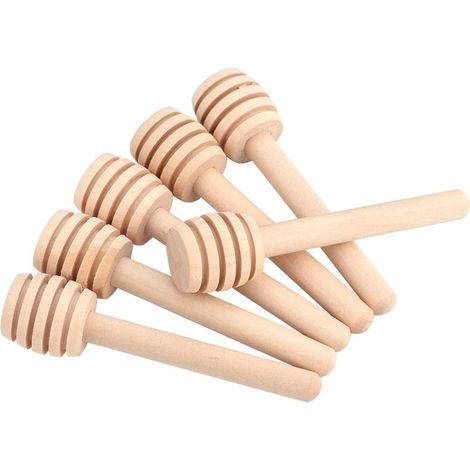 50 Pcs Ménagers en Bois Portable Mini Jam Pot à Miel Distributeur Collectionner remuer Rod Stick Mino Distribue Drizzle Miel 8CM Bois (1/5)