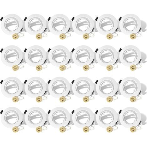 Set of 6 recessed spotlights, 35° swivel, stainless steel, GU10 socket, living room/bathroom (1/5)