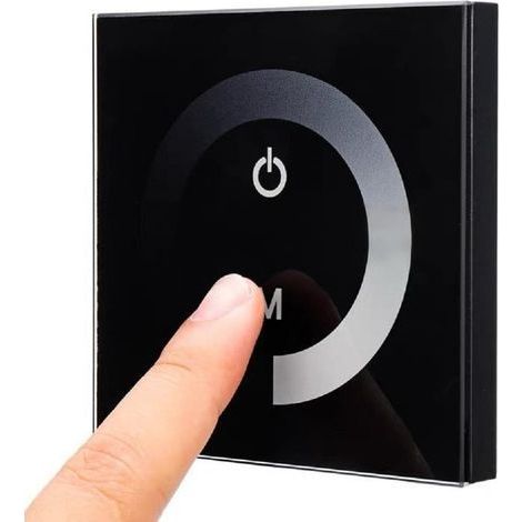 (Noir)Panneau tactile mural avec variateur d'intensité réglable 12 V 24 V CC pour bande lumineuse LED monocouleur (1/5)