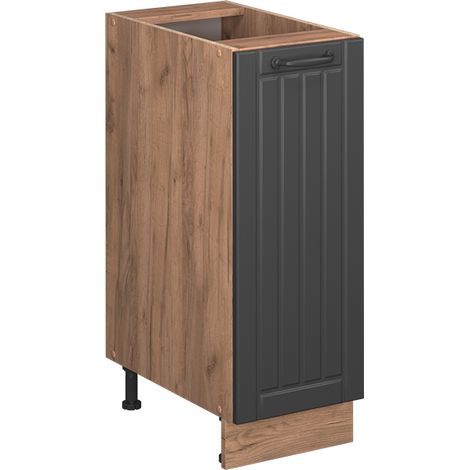 Armadio cucina dispensa alto Fame-Line, Grigio scuro, 30 cm senza piano di lavoro, Vicco