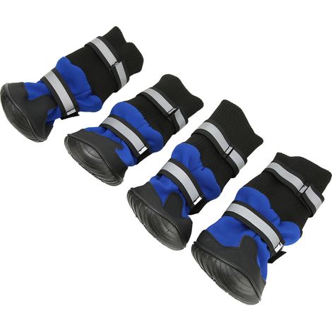 Lot de 4 bottes pour chien imperméables, réfléchissantes, respirantes et résistantes à l'usure, montantes, pour l'intérieur et l'extérieur, taille M. (1/5)