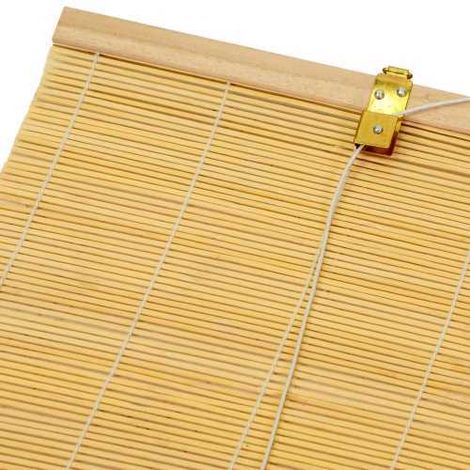 Tapparella in midollino naturale con asta in legno, dimensioni cm 120xh300x12. (1/2)