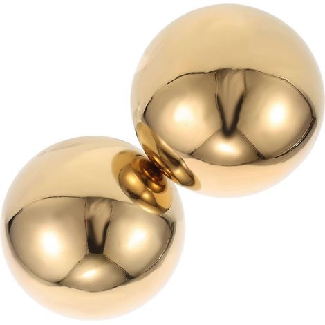 Boule décorative de jardin en acier inoxydable doré poli miroir (lot de 2) (1/5)