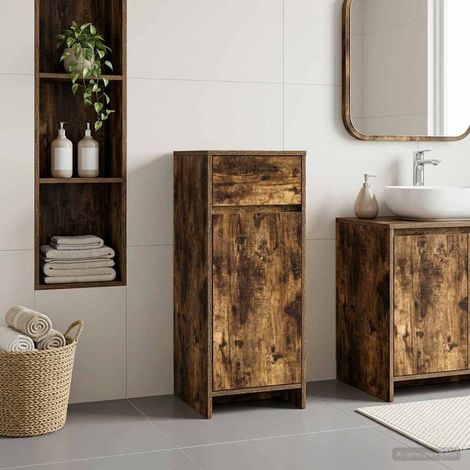 vidaXL Mobile da Bagno Rovere Fumo 35 x 36,5 x 85 cm