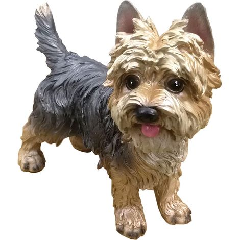 Statues pour jardin,Décoration de Noël en résine Figurine d'animaux, Figurine Yorkshire Terrier 20cm, Multicolore (1/5)