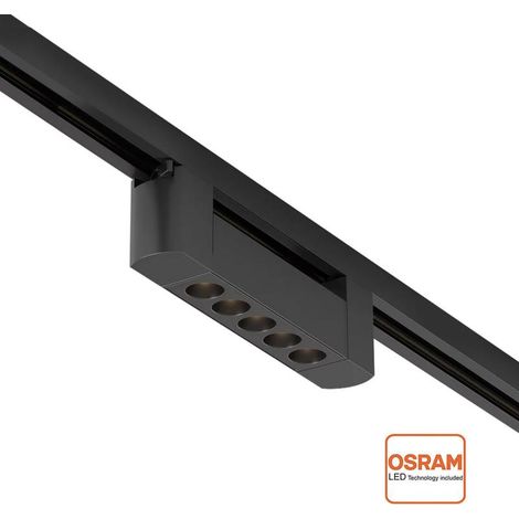 Foco carril LINEAL Chipled OSRAM 220, 10W, negro, Blanco cálido 2700K (1/4)