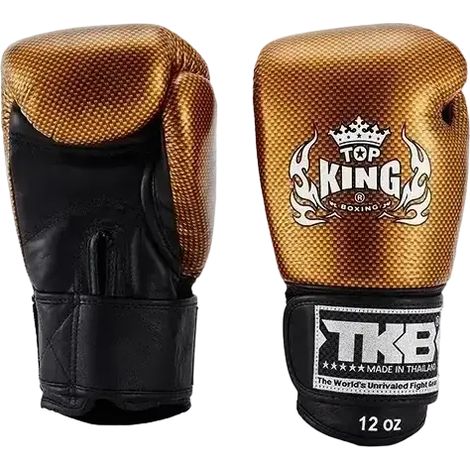Gants de boxe thaï Top King Empower 10 oz, noir/or
