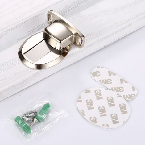 ZOLGINAH 1 Pièces Arrêt de Porte Magnétique Butée de Porte en Métal en Acier Inoxydable avec Vis Aspiration Au Sol pour Maisons Bureaux Salles de Bains Cuisines Coulissante Portes Fixes-Argent (1/4)