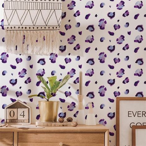 Pegatinas de pared con estampado de leopardo morado, removibles y autoadhesivas (6180 piezas) (1/5)