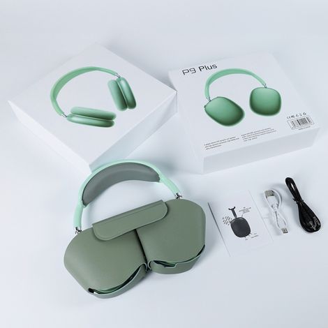 Casque Bluetooth P9 Plus, Écouteurs Sans Fil avec Microphone, Design Pliable pour Téléphone et Ordinateur, Étui de Protection Inclus (1/2)