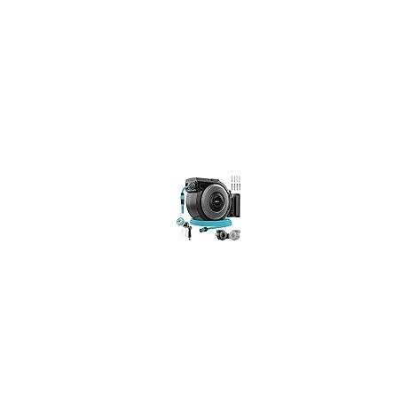 Cecotec Carrete de Manguera 30m HydroShell 300 Pro. Enrollador Automático con SlowReturn y Smooth Technology, Manguera 3 Capas, Cepillos de Limpieza, Pistola 8 Funciones con Depósito para Jabón