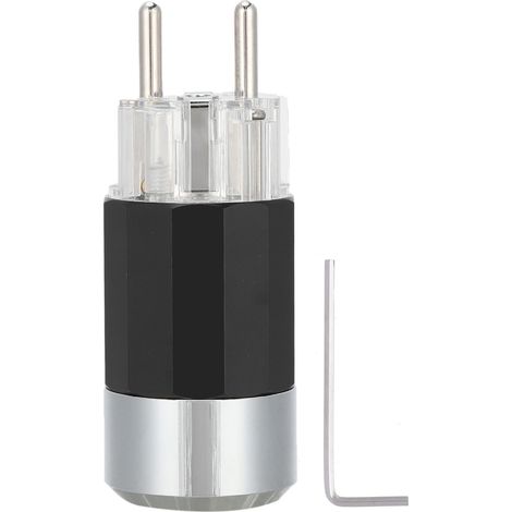 Connecteur d'Alimentation Audio HIFI en Cuivre Pur avec Plaquage Rhodium, Prise Mâle 100‑250V E109R