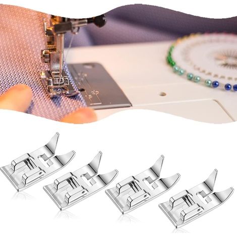 Pieds-de-biche universels, pieds-de-biche pour machine à coudre, pieds-de-biche zigzag adaptés à la plupart des machines à coudre domestiques, lot de 4. (1/4)